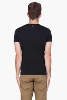 McQ Alexander McQueen Black Button Print T shirt for men
