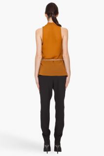Helmut Lang Layered Rustic Brown Blouse for women