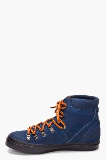 Jeffrey Campbell Blue Suede Mount Man Boots for men