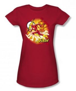 Justice League     Beleuchtung Fast jungen Frauen T Shirt in Rot