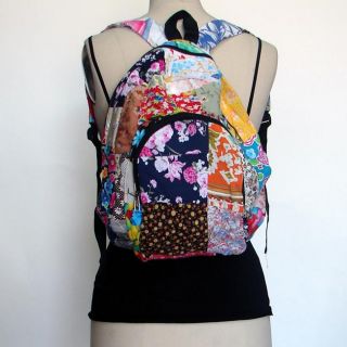 Recycled Cotton and Denim Small Floral Backpack (Nepal)