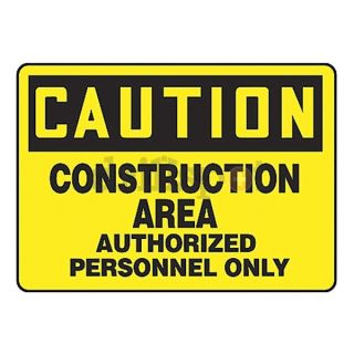 Accuform MEQM602VA Caution Sign, 10 x 14In, BK/YEL, AL, ENG