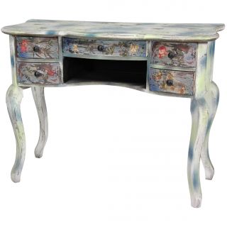Distressed Floral Writing Desk (China)