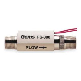 Gems Sensors FS 380 SS 0.5 GPM Liquid Flow Switch, Piston, SPST, 20VA