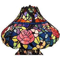 Tiffany style Double light Rose Table Lamp