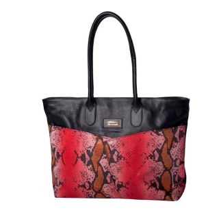 Terrida Python Print Leather Oversized Carry on Tote Bag