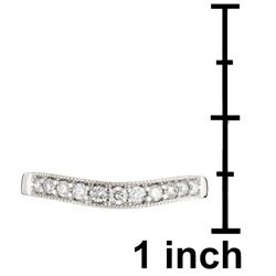 14k White Gold 1/4ct TDW Diamond Curved Wedding Band (G H, I1