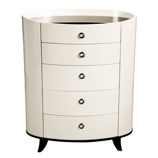 Angelica Beige Contemporary Rounded 5 drawer Chest