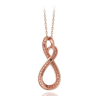 DB Designs Rose Gold over Sterling Silver Red Diamond Ribbon Infinity
