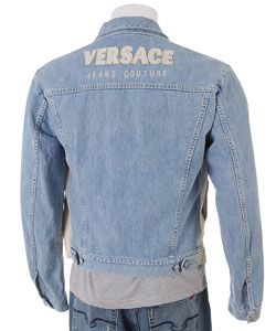 Versace Mens Bleached Denim Jacket