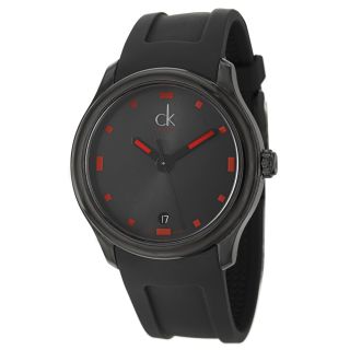 Calvin Klein Mens Visible Black/ Red Swiss Quartz Watch Today $249
