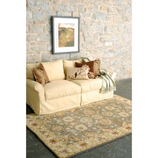 Hand tufted Traditional Coliseum Vanilla Floral Border Wool Rug (6 x