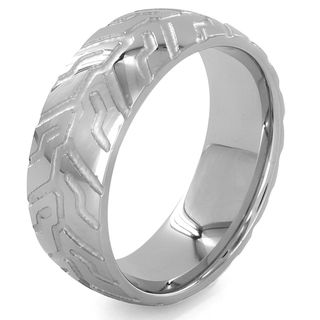 Stainless Steel Geometric Pattern Ring