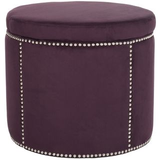 Florentine Purple Nailhead Round Storage