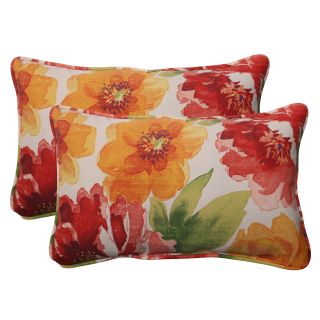 Pillow Perfect Orange Outdoor Primro Corded Rectangular Throw Pillow