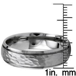 Stainless Steel Mens Hammered Ring
