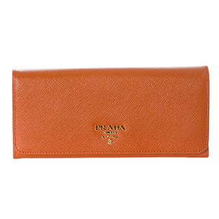 Prada Tangerine Saffiano Leather Wallet