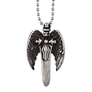 Stainless Steel Mens Winged Sword Necklace