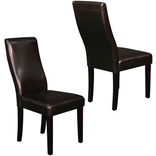 Livorna Faux Leather Brown Curved back Dining Chairs (Set of 2