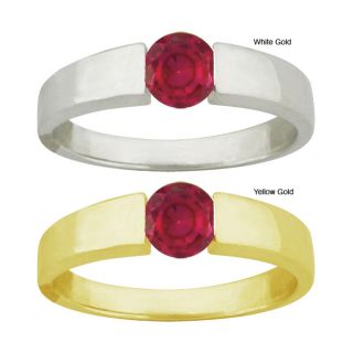 10k Gold Crystal Ruby Zircon Contemporary Round Ring Today $325.99