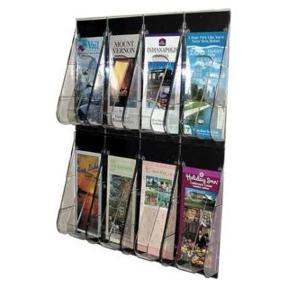 Deflecto 56201GR Leaflet Holder, 8 Compartments, Clear