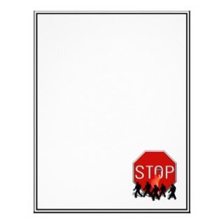 Crossing Guard w/Kids & Stop Sign Letterhead Template