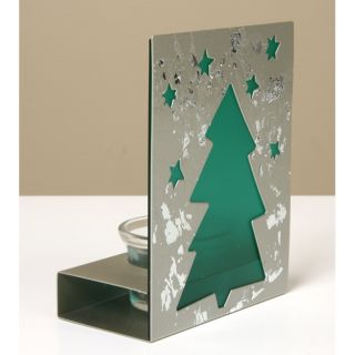 Silver Leaf Christmas Tree Candleholder