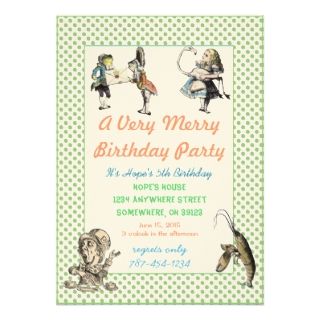 Alice im Wunderland Einladungs Geburtstags Party